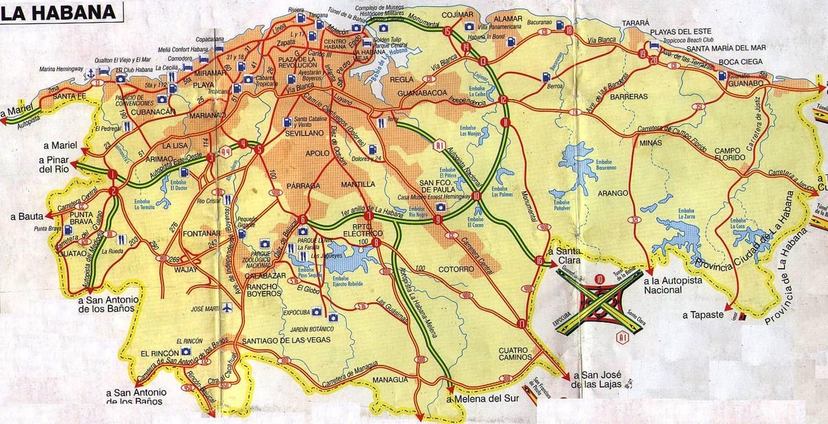 哈瓦那，古巴的地图