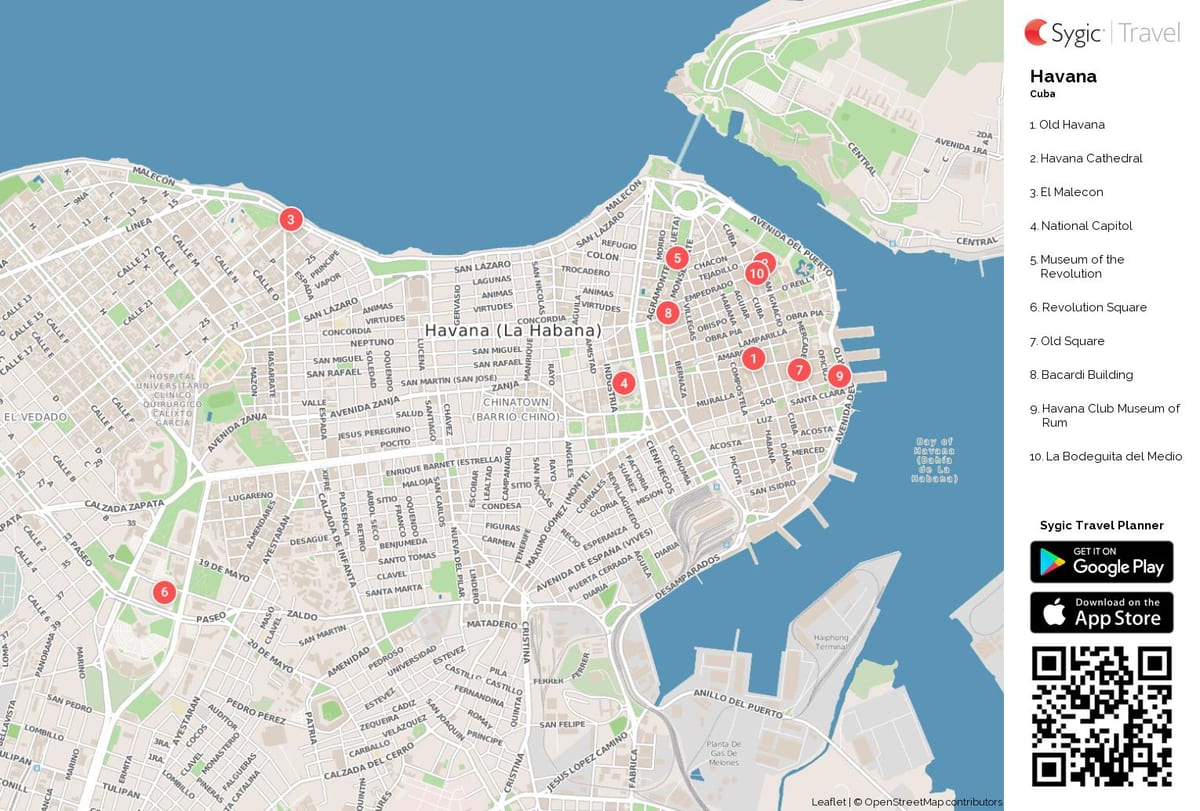 哈瓦那，古巴的城市地图