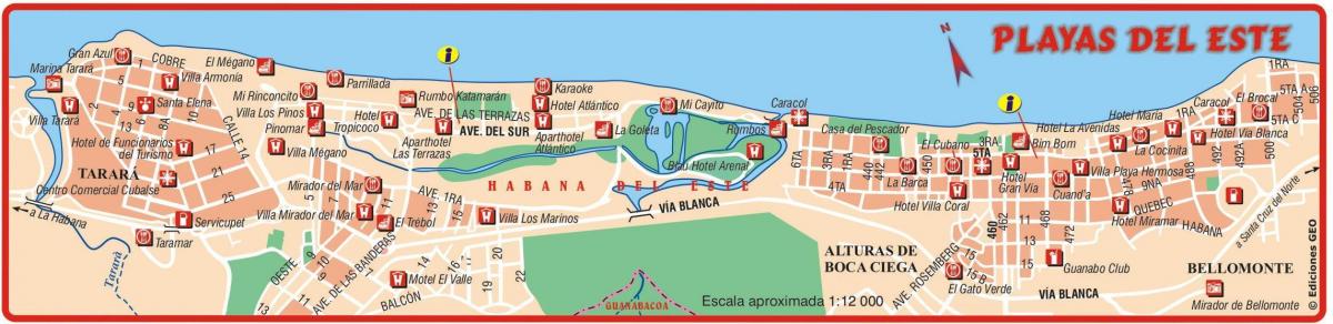 地图playa del este古巴