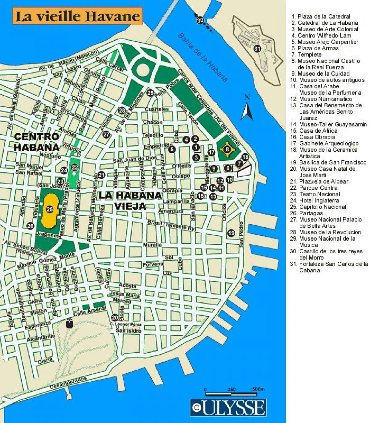 地图的哈瓦那港口的地图