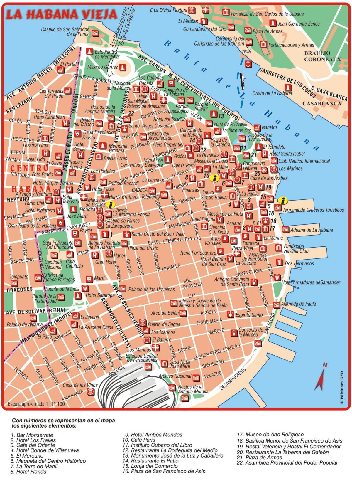 哈瓦那老城的地图