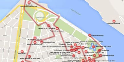 地图的哈瓦那旅游走